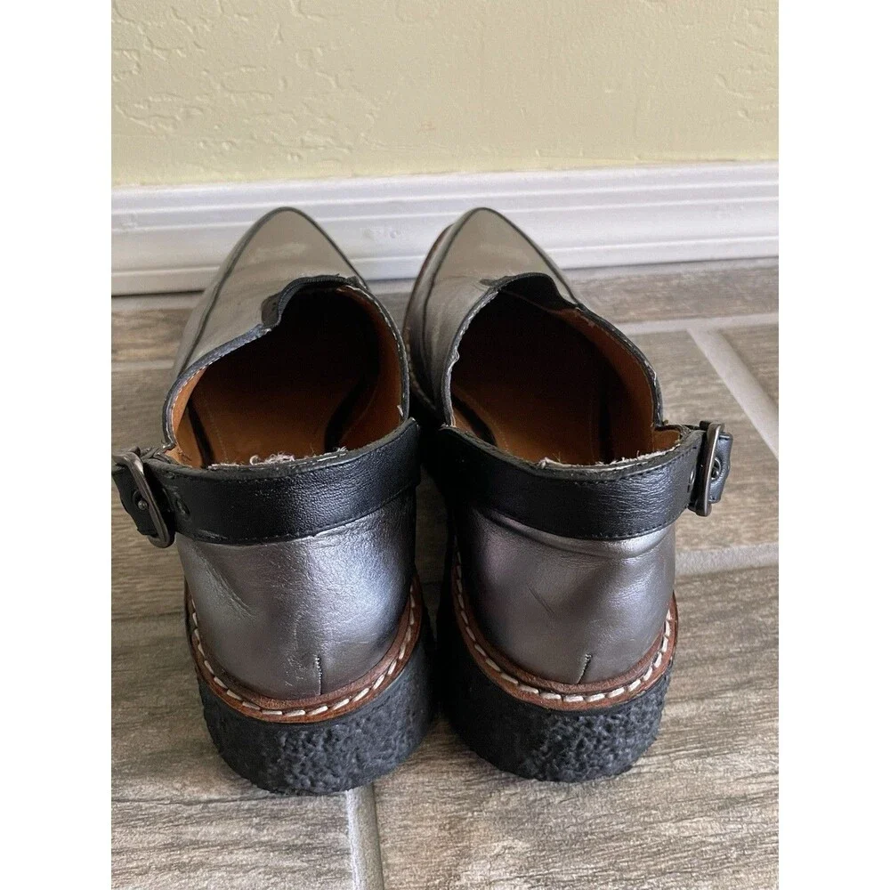 Coach Womens Wedge Boots Point Toe Silver Sz 6.5